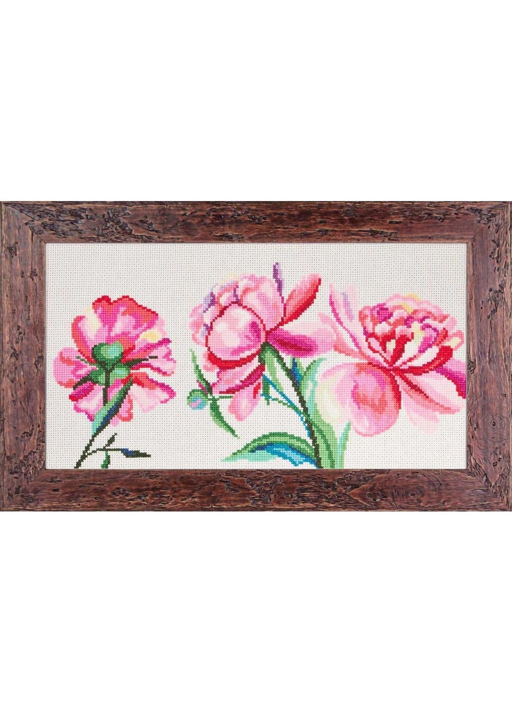 Набір для вишивки хрестиком "Півонії" Aida Madeira Zweigart муліне 17х33 см No Brand (333165836)