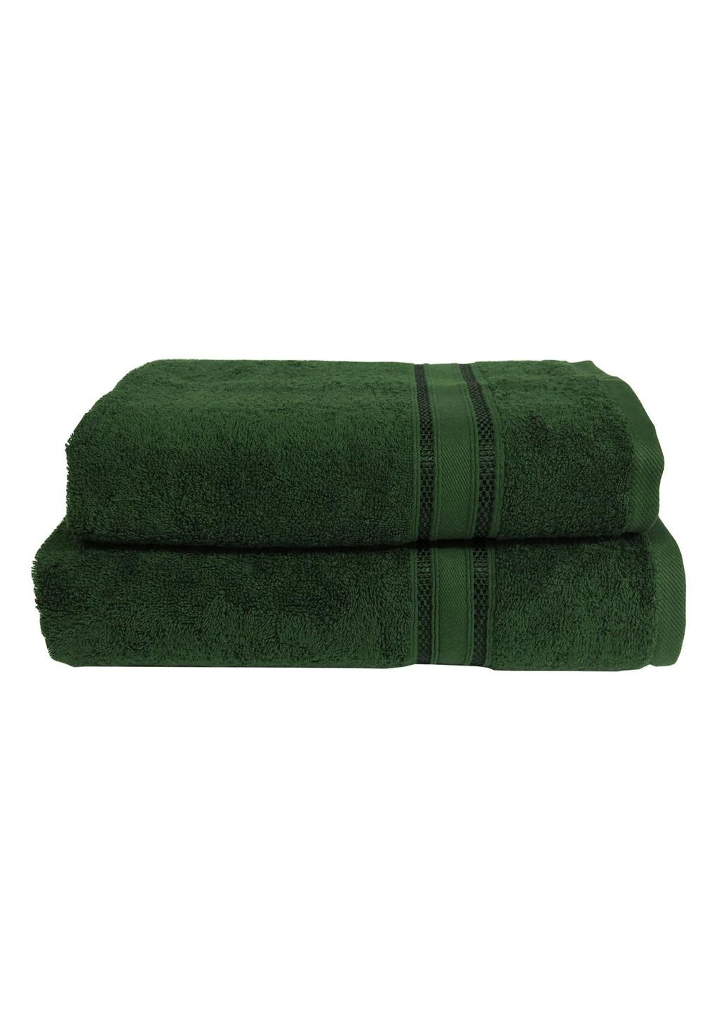 Рушник D-100 (430 г/м2) темно-зелений 70*140 PARISA комбінований