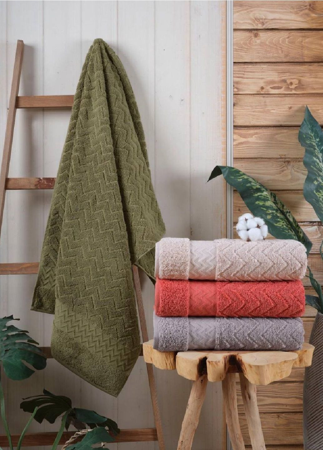 Полотенца 5штук для лица, рук Vishnya комбинированный