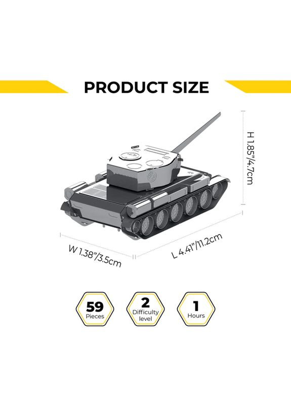 Коллекционная модель-конструктор T-44 танк MT072 Metal Time (267507723)