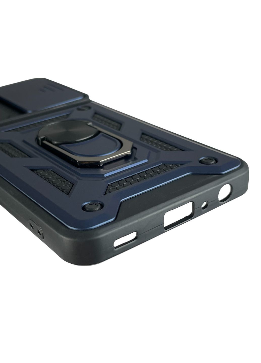 Чехол для Galaxy A52s (SM-A528) бронированный с кольцом со шторкой на самсунг а52с тёмно-синий rg1 Samsung (366019986)