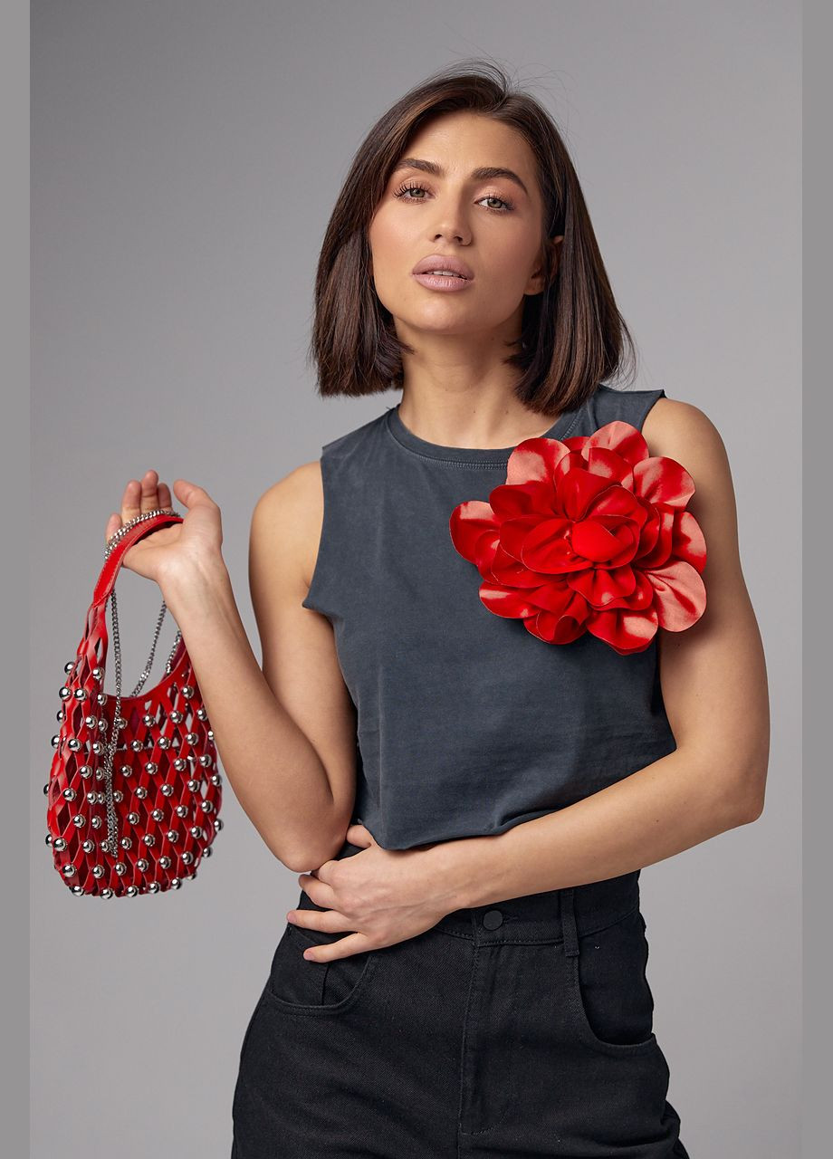 Трикотажная майка-топ с объемным цветком Liton (296909033)