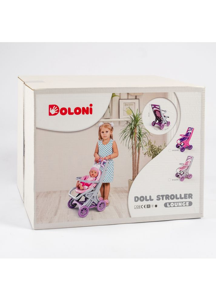 Тележка для кукол и пупсов шезлонг розово-фиолетовый (0122/02) Doloni (365590282)