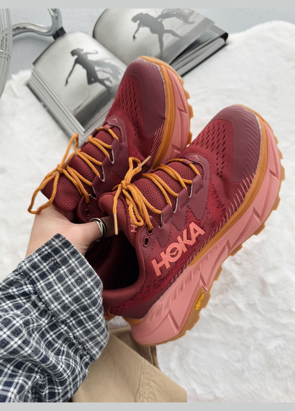Кросівки жіночі Hoka Skyline-Float X Bordo Peach| Хока Скайлайн-Флоат бордові No Brand бордові демісезони (340055404)