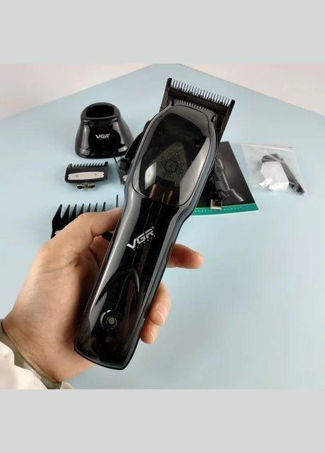 Професійна машинка для стрижки з підставкою V-653 тример для чоловіків Чорний 5 Вт VGR (301088305)