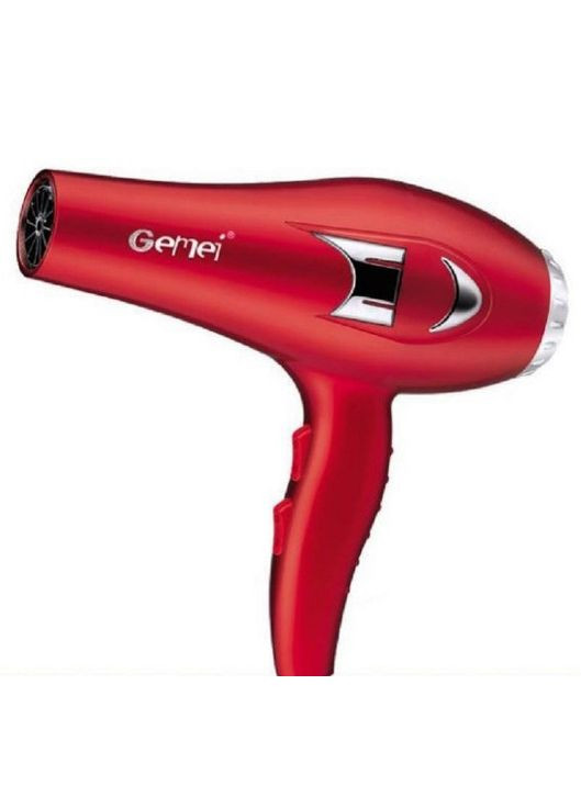 Фен GM-1705 для сушки укладки волос электрофен с концентратором 1500 Вт Красный Gemei (297331128)