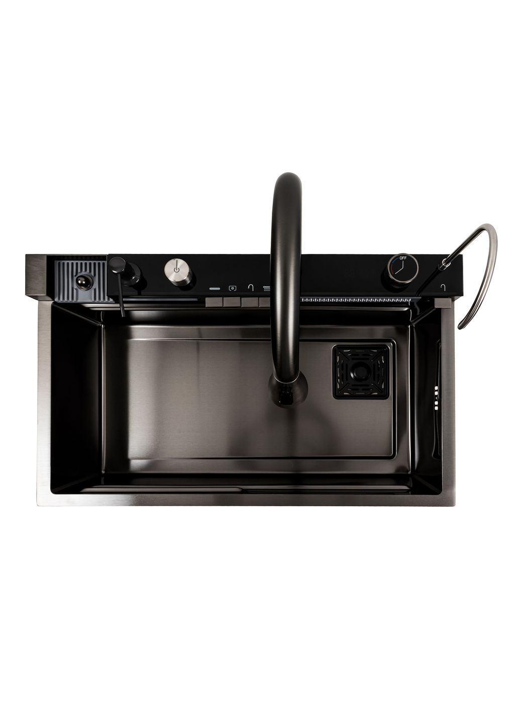 Кухонная мойка черная PVD 75*46E Handmade "ВОДОСПАД" Whale Platinum (290561705)