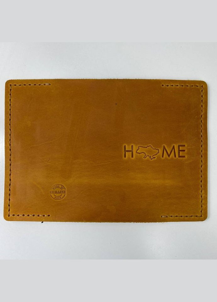 Паспортница Рыжая Home кожаная, модная обложка на паспорт, практичный чехол из кожи с тиснением, No Brand (333705473)