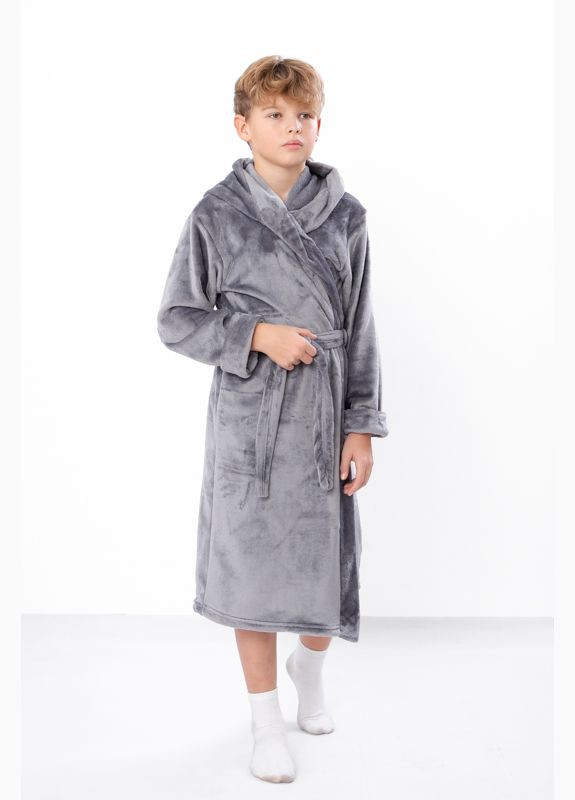 Махровий халат для хлопчика з капюшоном однотонний (p-15994) Носи своє (363043072)