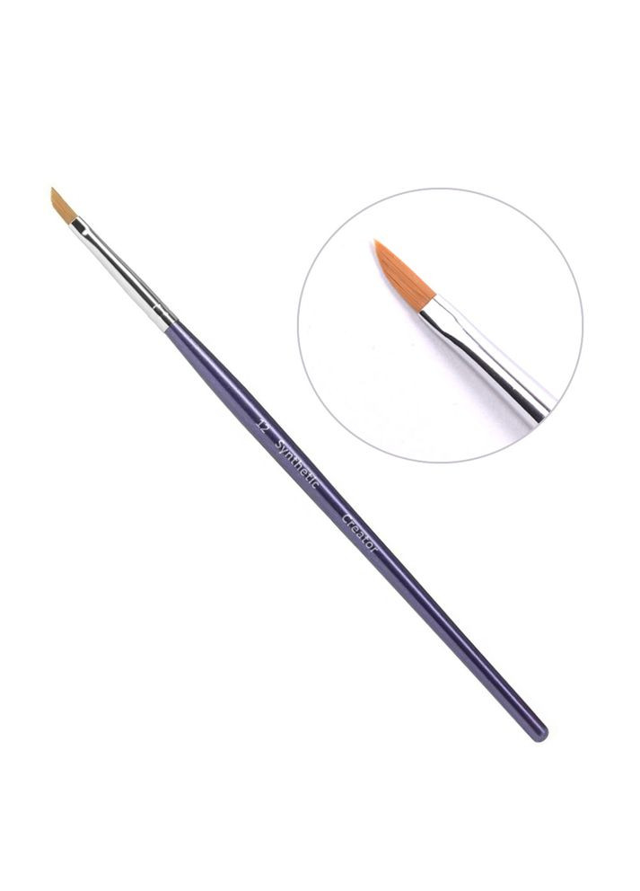 Пензель для дизайну синтетична синя ручка скошена №12 Creator (357212249)