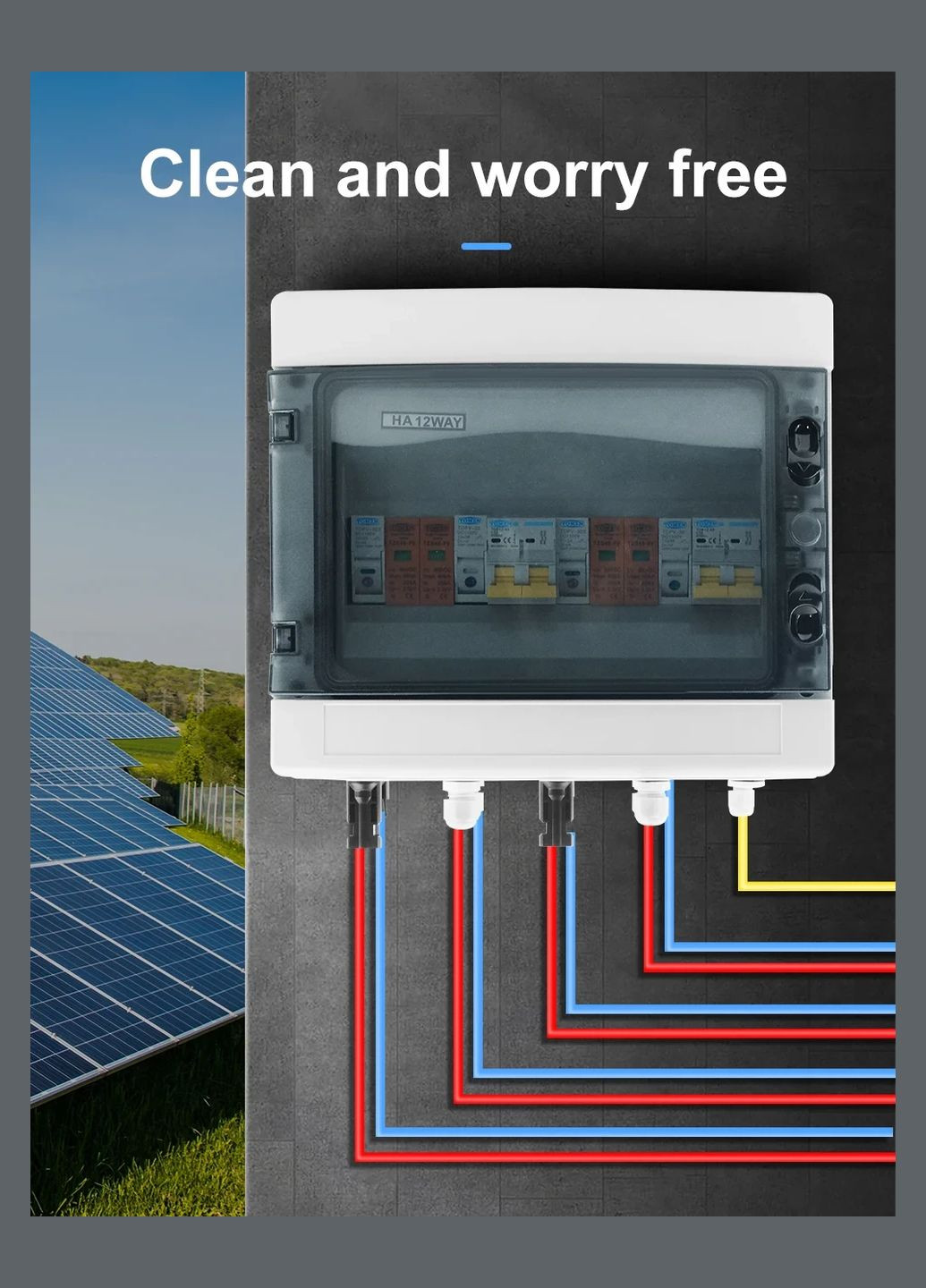DC захистний щит 40A 600V на 2 MPPT стрінги для автономних сонячних електростанцій Tomzn (341324876)