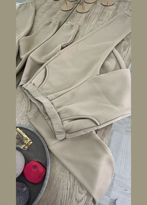 Бежевий демісезонний дитячий утеплений спортивний костюм BabyStyle