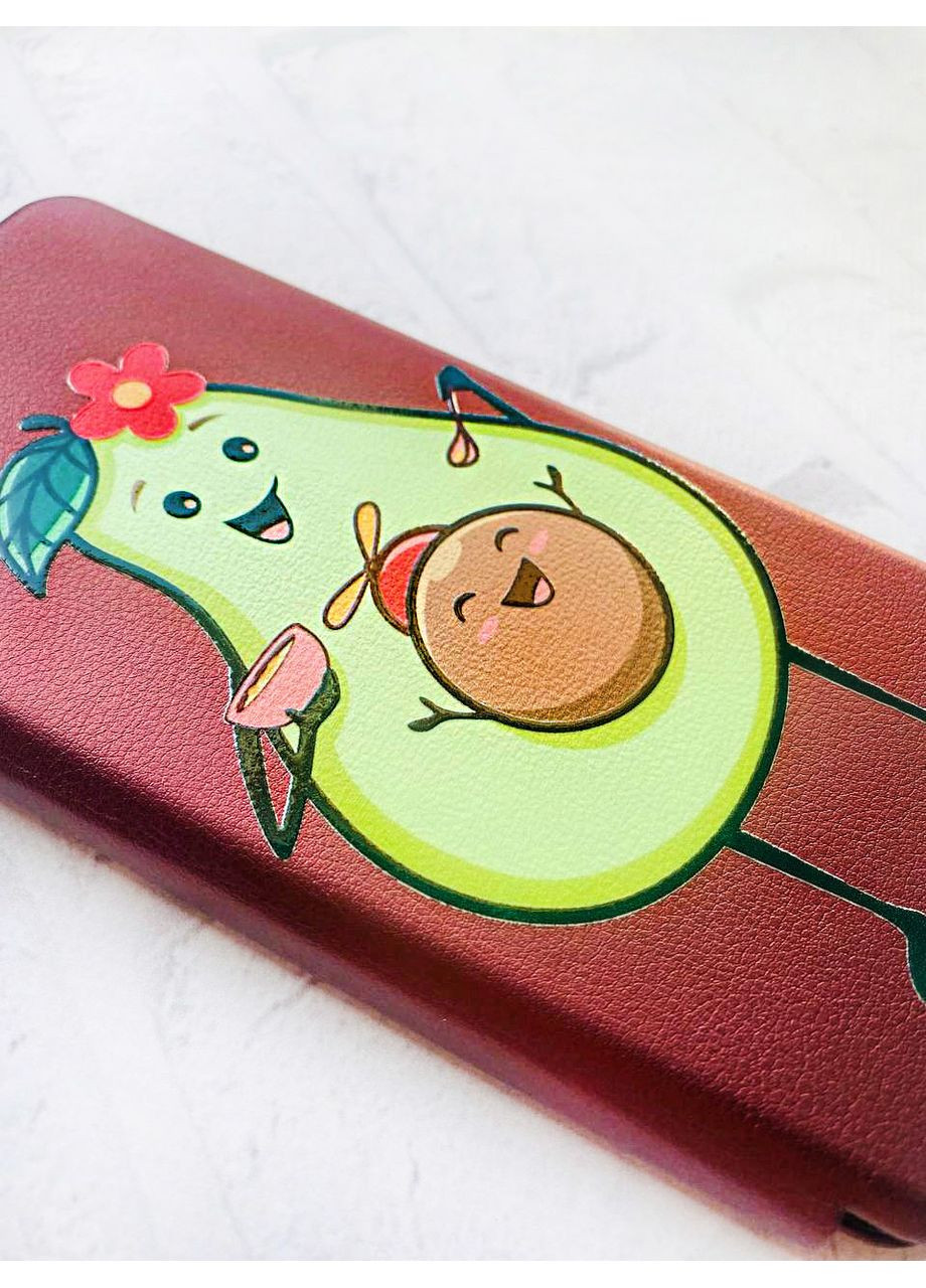 Чохол-книжка з малюнком для Xiaomi Redmi Note 4/ Note 4X Бордовий:: Малюк Авокадо (принт 309) Creative (360697815)