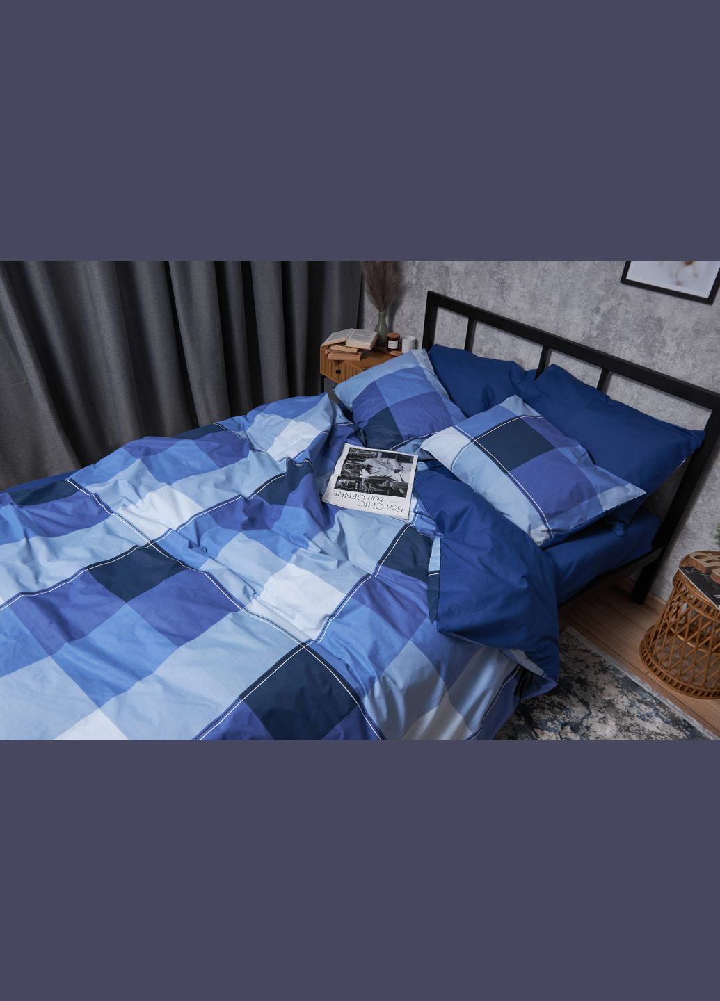 Комплект постельного белья Бязь Gold Люкс «» полуторный евро 160х220 наволочки 4х70х70 (MS-820004889) Moon&Star finland blue (293148190)