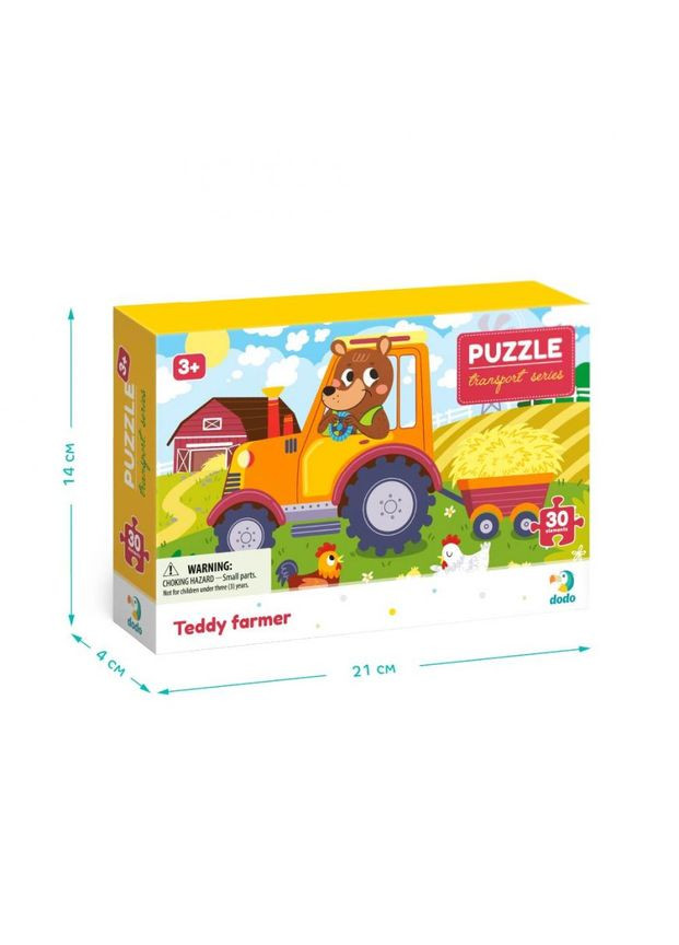 Детский пазл "Мишка-тракторист" DoDo 300371, 30 эл. DoDo Toys (314794269)