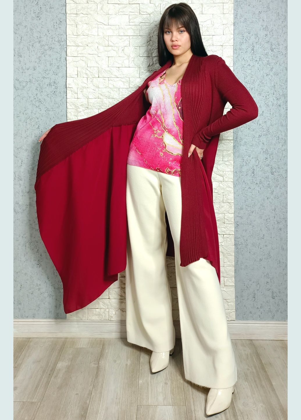 Бордовый демисезонный кардиган Marc O'Polo