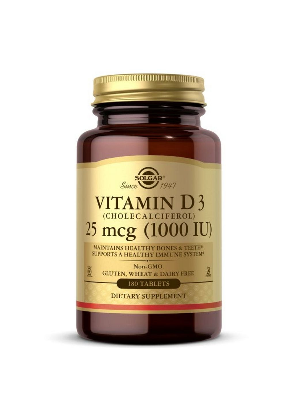 Вітаміни та мінерали Vitamin D3 25 mcg, 180 таблеток Solgar (293482091)