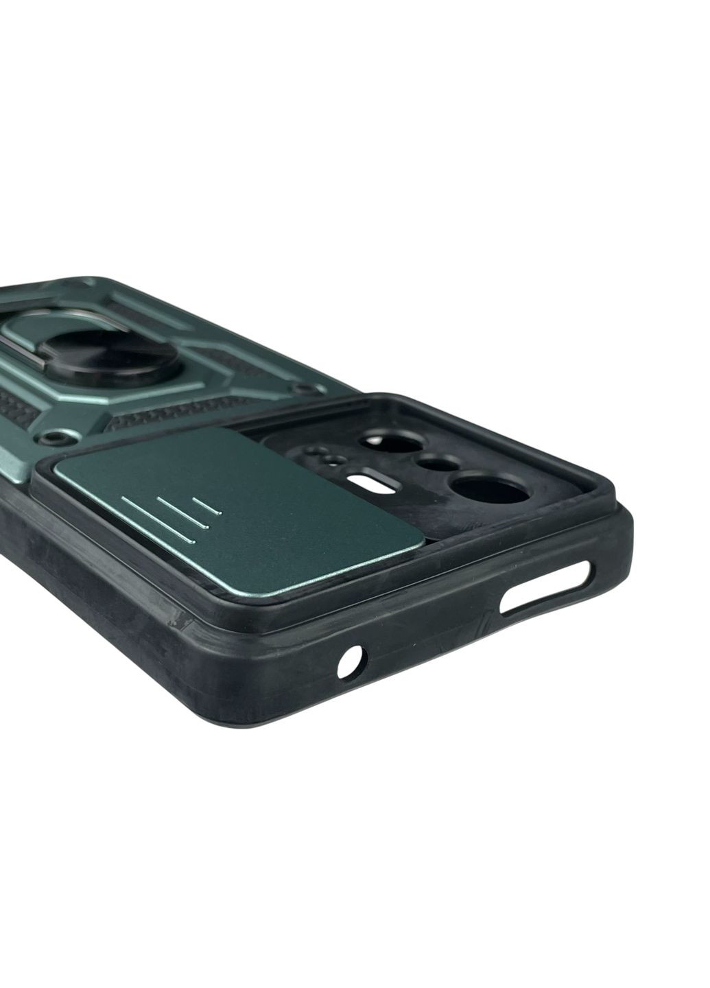 Чохол для 11T Pro броньований з кільцем-тримачем підставкою зі шторкою на сяомі 11т про зелений rg1 Xiaomi (366388631)