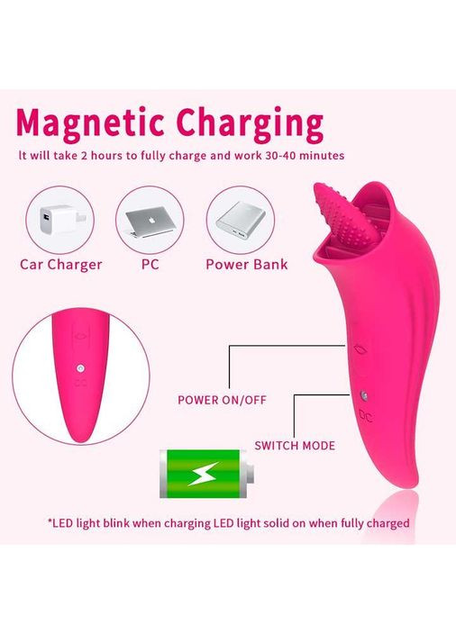 Оральный вибратор язык USB - Красный - Вибраторы - (372659936)