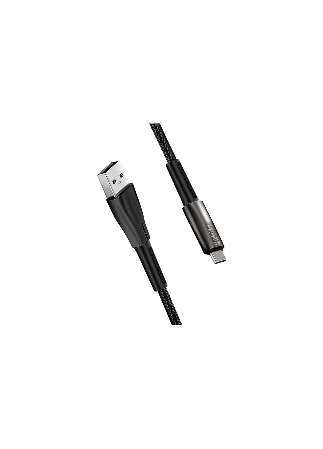 Дата кабель (CW-CBUC035-BK) Colorway USB 2.0 AM to Type-C 1.0m zinc alloy + led black (268146203)