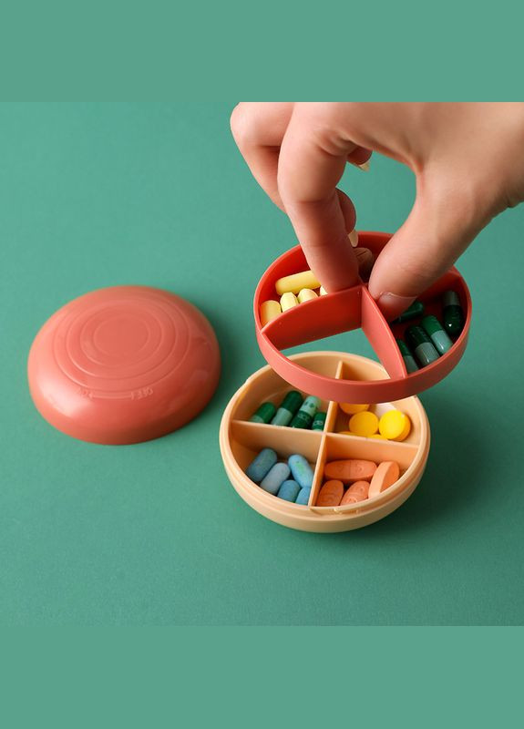 Таблетниця пластикова 9559 7,5х4 см персикова No Brand (364502255)