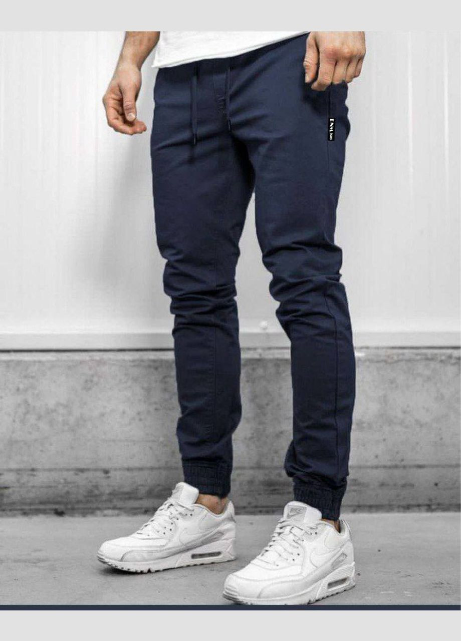 Темно-синие повседневный демисезонные джоггеры брюки Revah