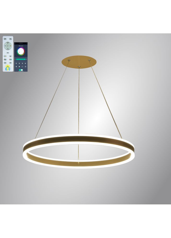 Світлодіодна люстра підвісна з пультом та додатком для телефону STELLA 96Вт 600x1200мм Золота ESLLSE (354298518)
