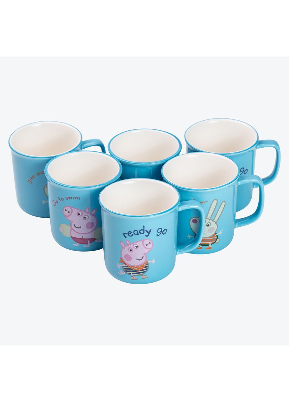 Набор из 6 чашек Peppa Pig, 150 мл, синий. Yiwu (367724097)