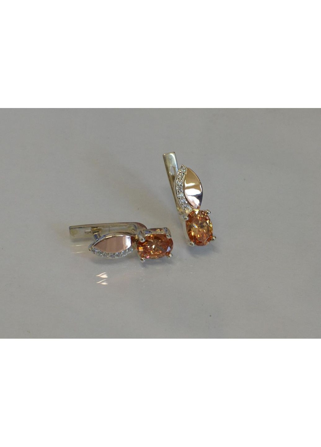 Срібні сережки з золотими вставками Silver Style (367112686)