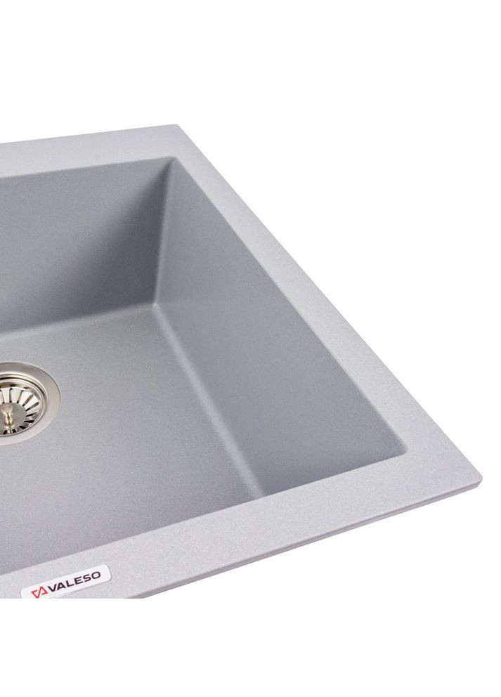 Гранитная мойка для кухни GALAX 5050 матовая Серый металлик Valeso (358059184)