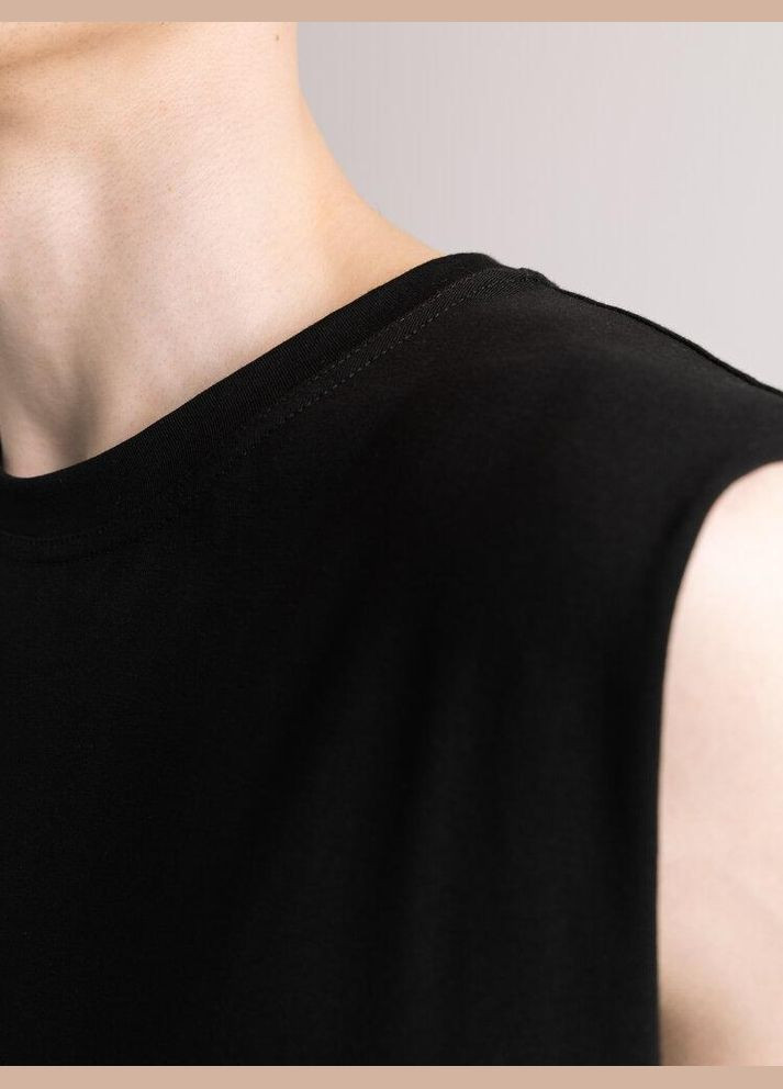 Стильная мужская однотонная майка черная Freedom (346474973)