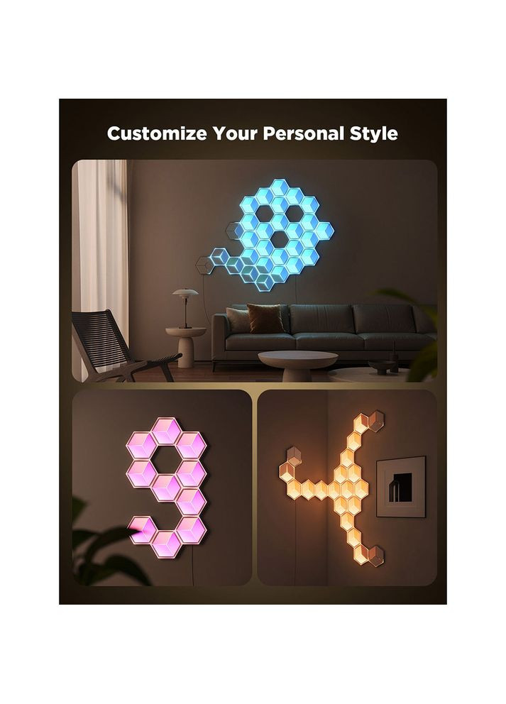 Набор светильников H606A Glide Hexagon Light Panels Ultra 10шт Lunar White (H606AC81) Govee (322914168)