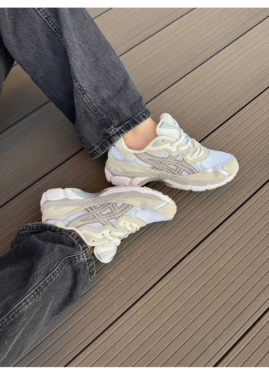 КРОССОВКИ ЖЕНСКИЕ ASICS GEL-NYC BEIGE WHITE АСИКС ГЕЛЬ НЮК No Brand белые демисезоны (367170662)
