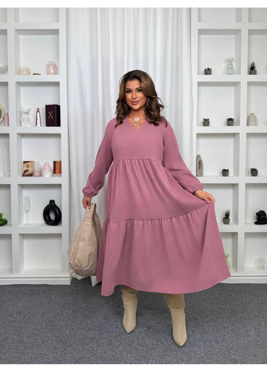 Пудрова сукня з м’якого вельвету Vakko однотонна