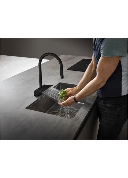 Змішувач для кухні AQUNO, чорний/матовий, врізний Hansgrohe (395927153)
