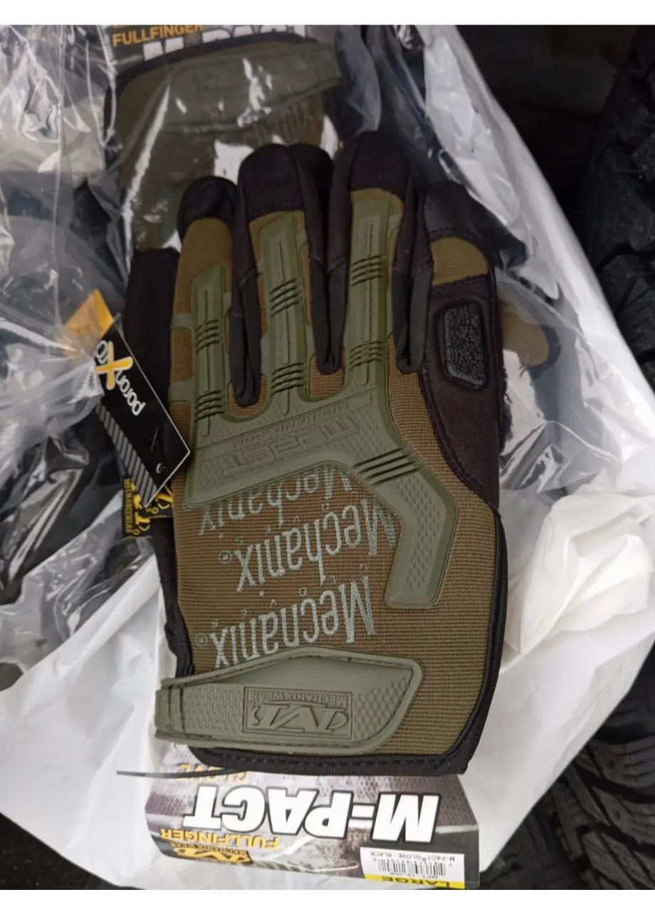 Тактические перчатки m-pact /зеленые полнопалые военные перчатки Mechanix (366892802)