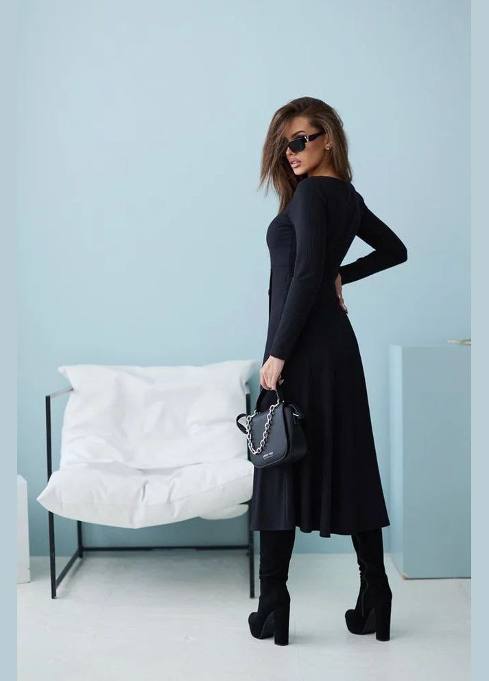 Чорна повсякденний, кежуал сукня з пишною спідницею Seventeen