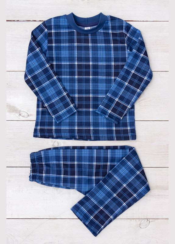 Темно-синяя зимняя пижама для мальчика (теплая) (p-4174) Носи своє