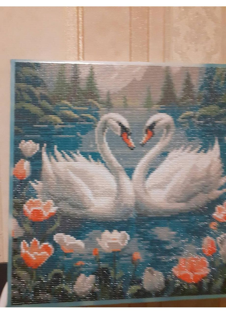 Алмазная мозаика Лебединая верность 40х40 см AMO7964 Ідейка (369933829)