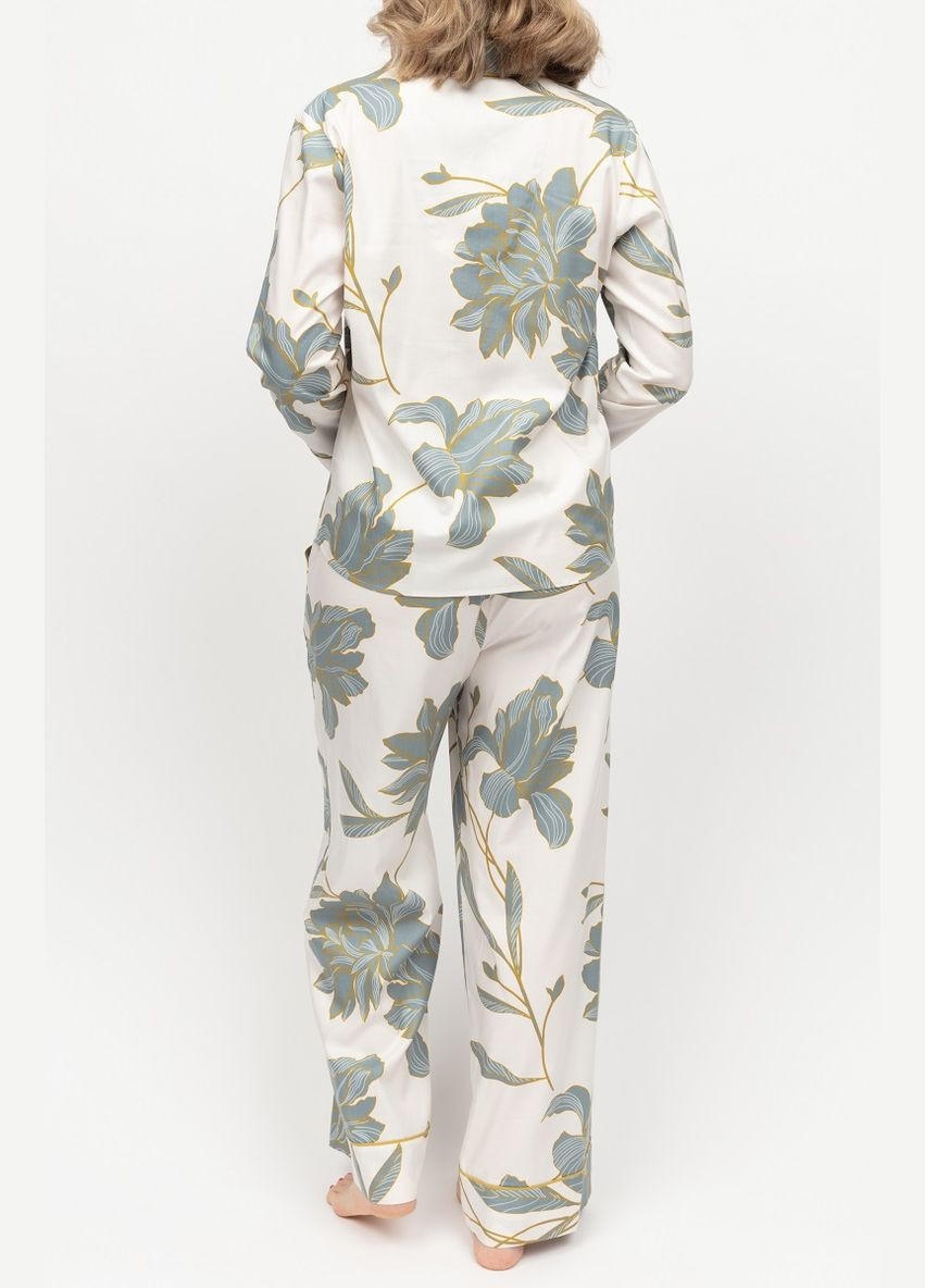 Белая всесезон женская пижама 0426-0427 кофта + брюки Cyberjammies Piper