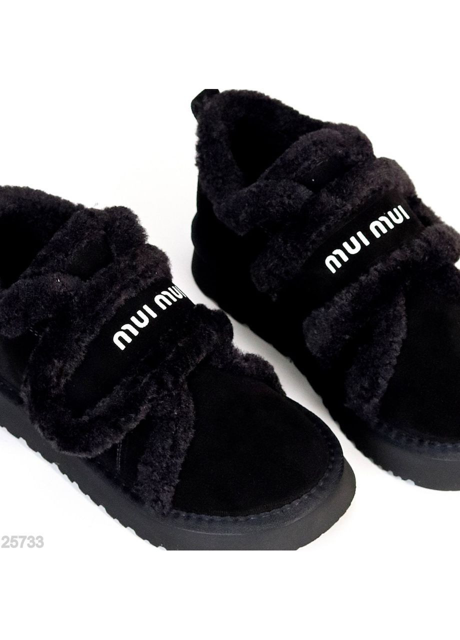Жіночі зимові автоледі з натуральної замші та хутра, чорні, теплі, зручні, маломірять No Brand (365654944)