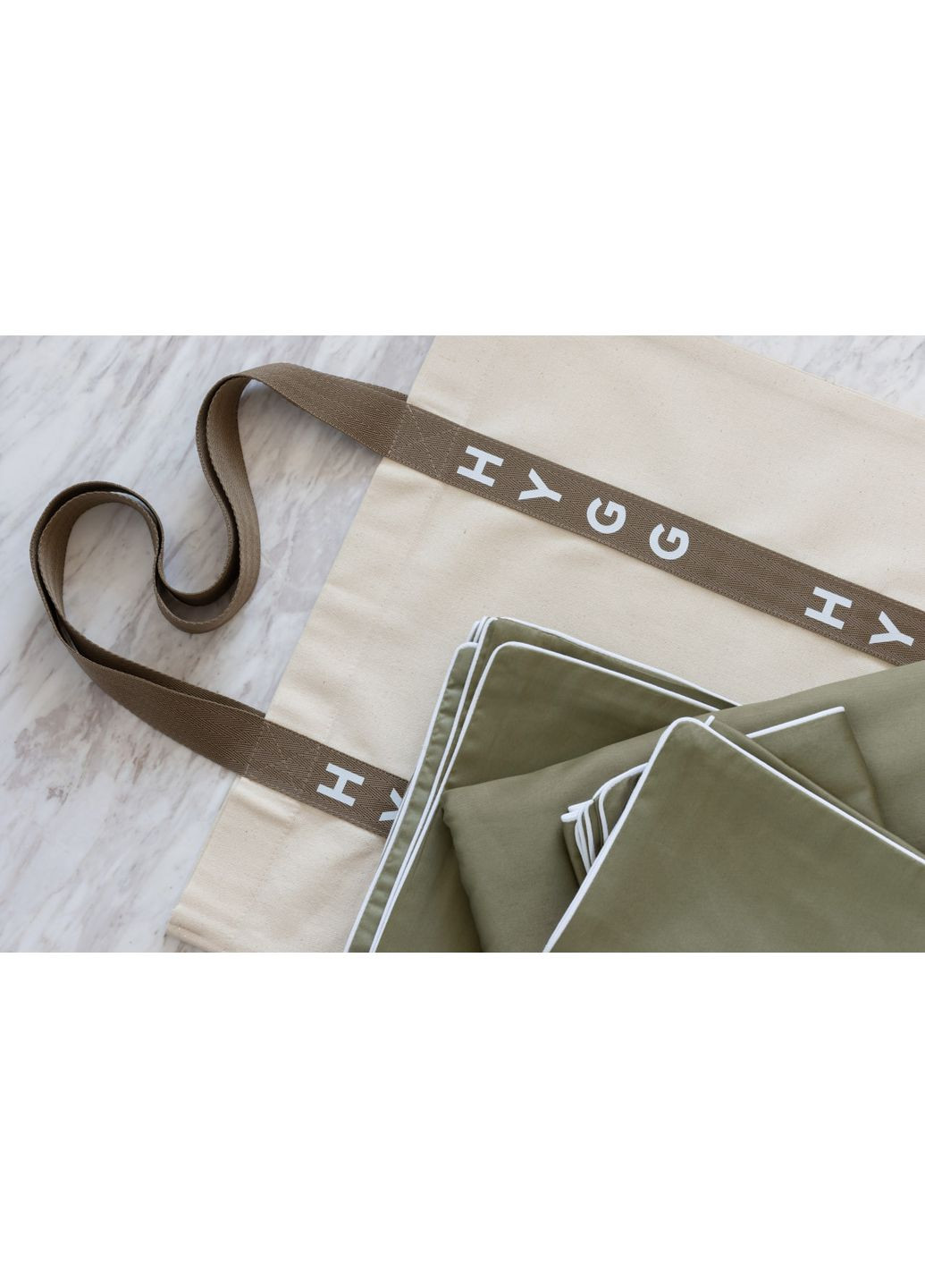 Комплект евро постельного белья с кантом HYGG (368830416)