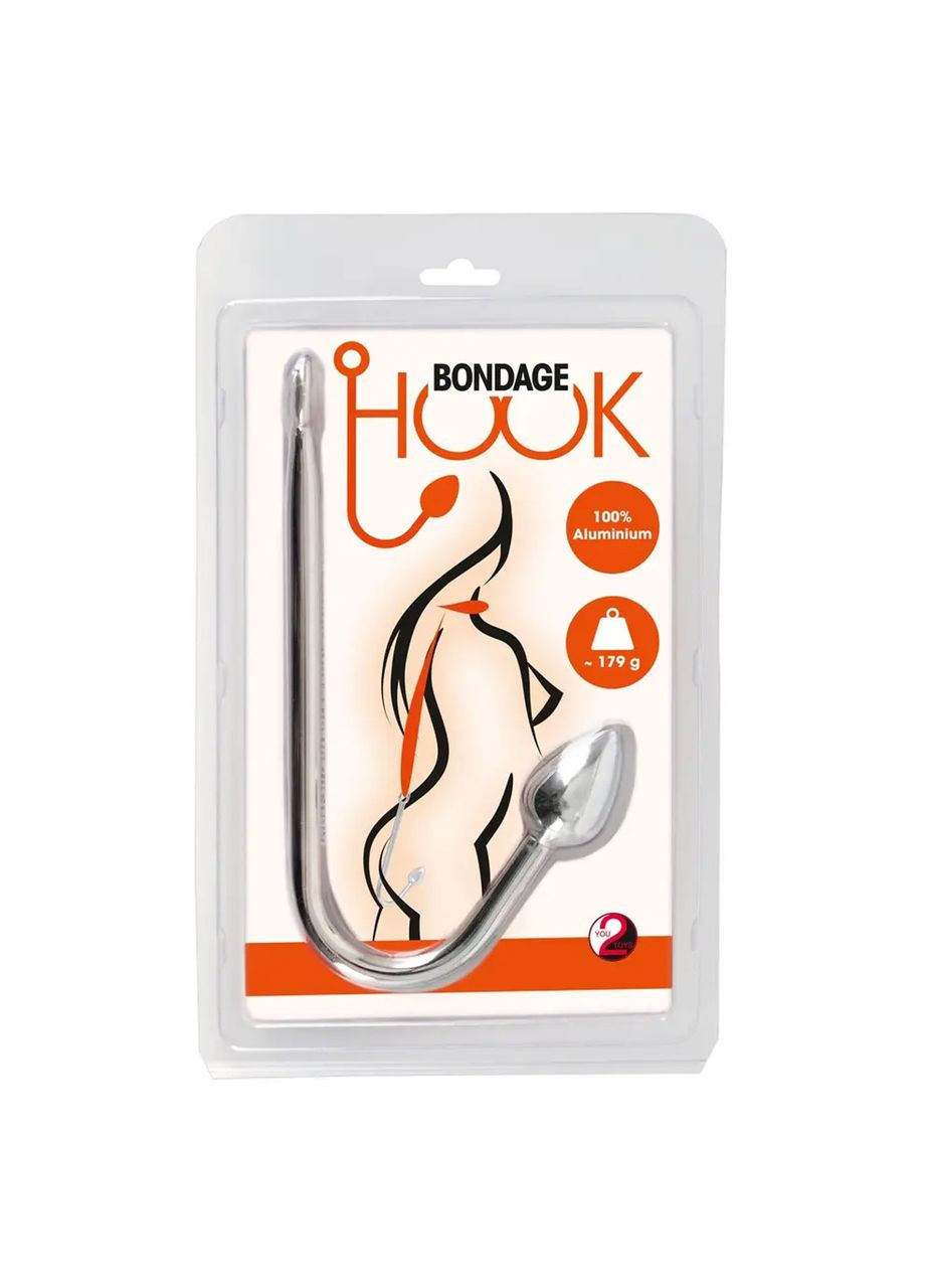 Сріблястий анальний гак Bondage Delight з алюмінію You2Toys Садо-мазо атрибутика No Brand (317748195)