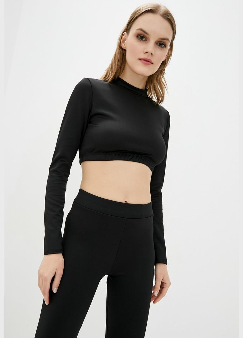 Спортивный топ с длинным рукавом без принта черный размер XS дайвинг 4PROFI (303282991)