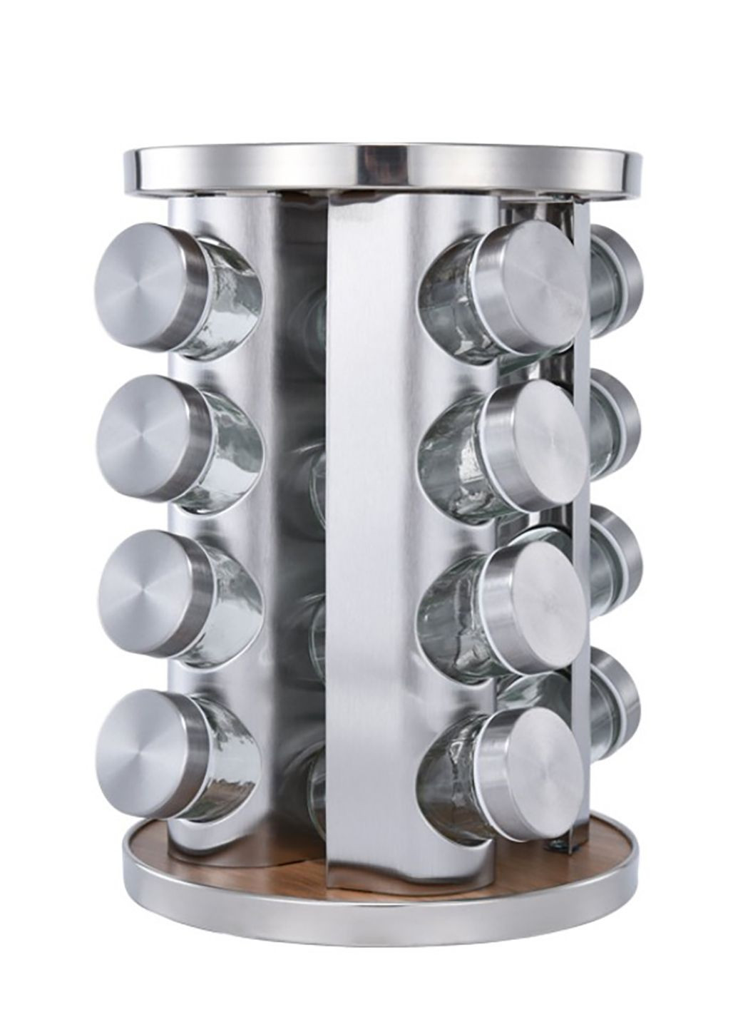 Набір ємностей для спецій на підставці 16 од. нерж. сталь та дерево LoveYouHome Love You (323586635)