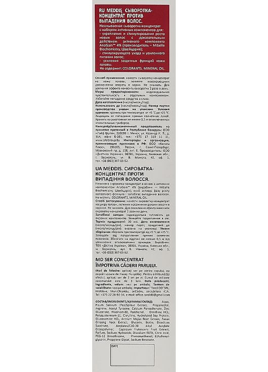 Сироватка проти випадіння волосся Hair Loss Program Active Serum 100ml (840234-31017275) MedDis (368660701)