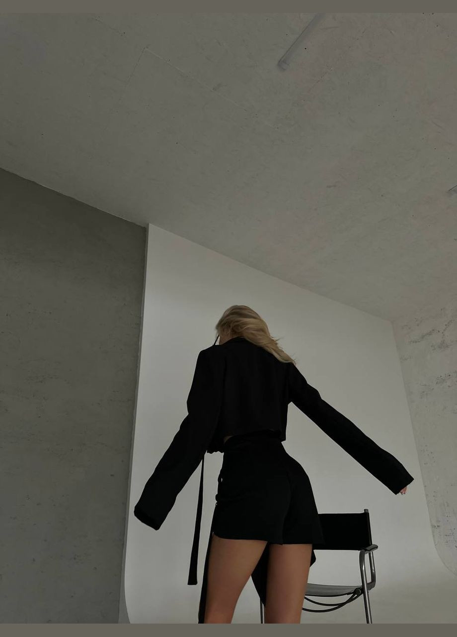 Женский костюм юбка и пиджак цвет черный р.42/44 454740 New Trend (290111553)