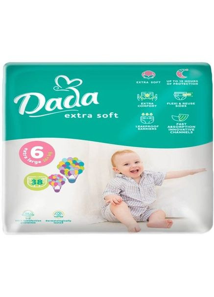 Подгузники на липучках Extra Soft 6 (16+ кг), 38 шт. Dada (327223461)