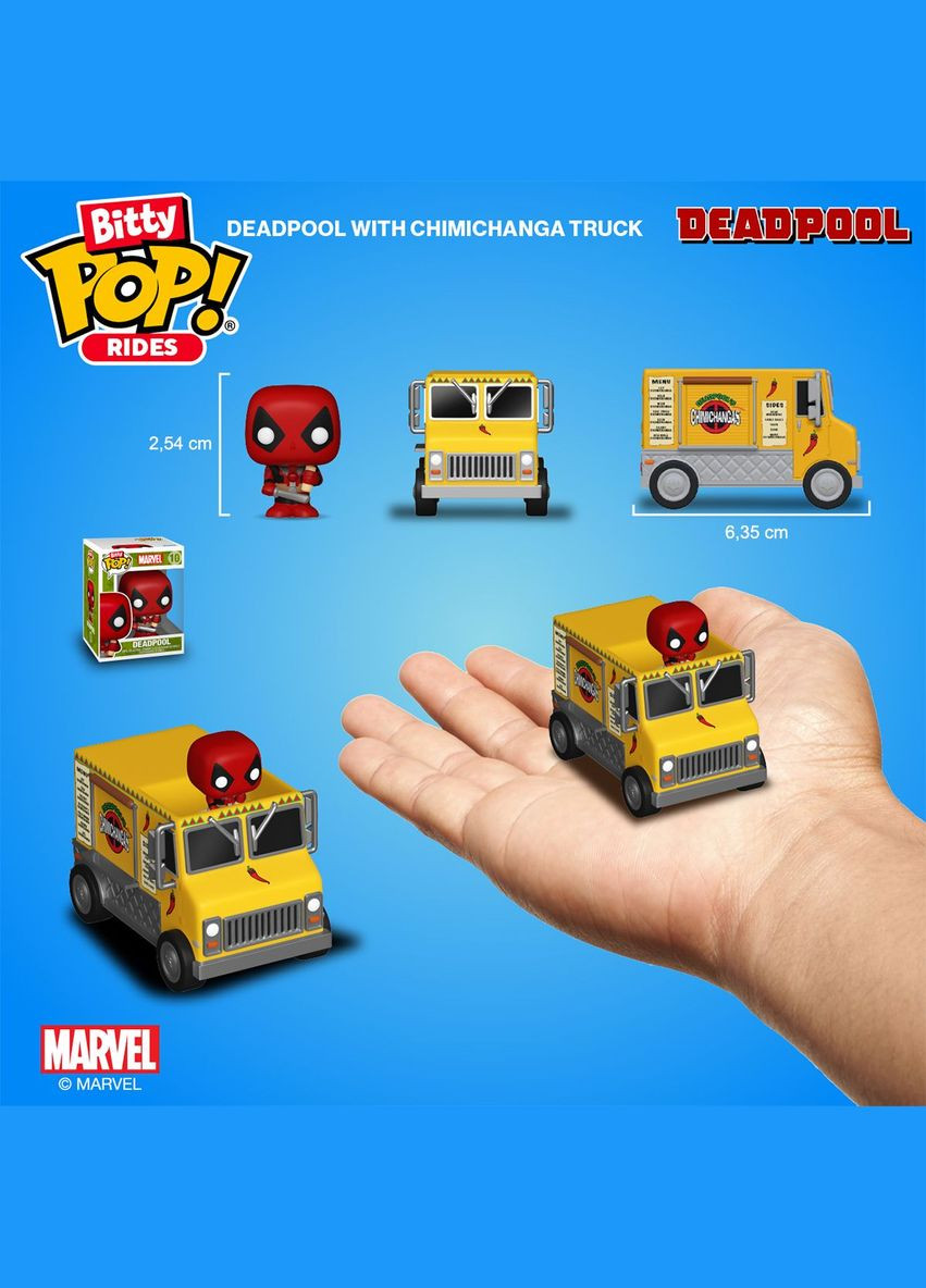 Набор игровых фигурок Bitty Pop! Rides Марвел: Дедпул и грузовик Чимичанги () Funko 83625 (332944186)