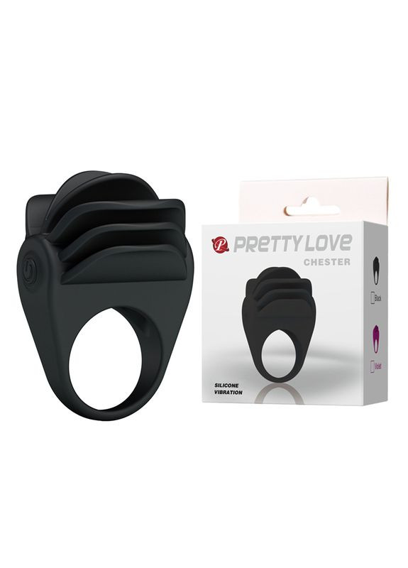 Эрекционное кольцо Chester Silicone Vibrating Cock Ring Черное CherryLove LyBaile (282708654)